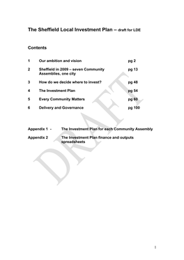 Local Investment Plan – Draft for LDE