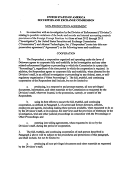 Akamai Technologies, Inc. Non-Prosecution Agreement