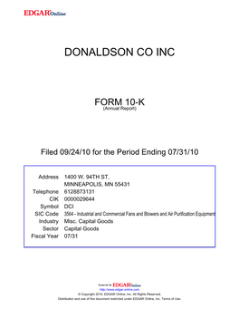 Donaldson Co Inc