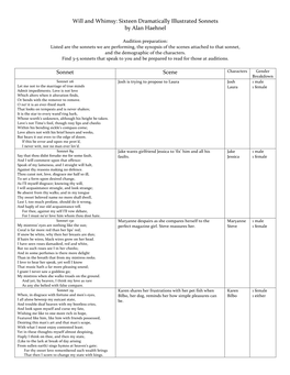 Sixteen Dramatically Illustrated Sonnets by Alan Haehnel Sonnet
