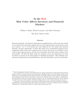 In the Red: How Color Affects Investors and Financial Markets