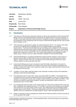 Implications of Hammersmith Bridge Closure