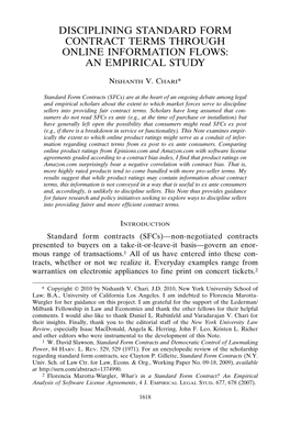 Disciplining Standard Form Contract Terms Through Online Information Flows: an Empirical Study