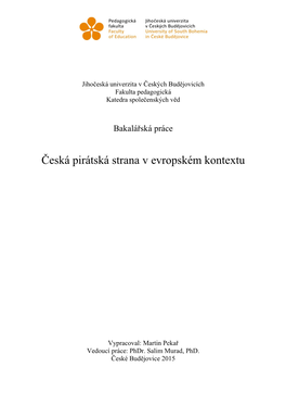 Česká Pirátská Strana V Evropském Kontextu