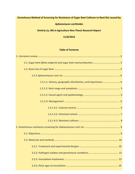 Greenhouse Method of Screening for Resistance of Sugar Beet Cultivars to Root Rot Caused By