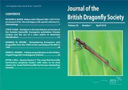 Journal of the British Dragonfly Society