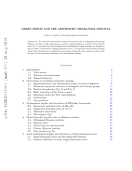 Green Forms and the Arithmetic Siegel-Weil Formula 2