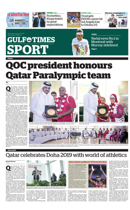 Athleticsq National Team Who Participated in the 2017 World Para-Athletics Champion- Ships Held in London in July Where Qatar Claimed Two Medals