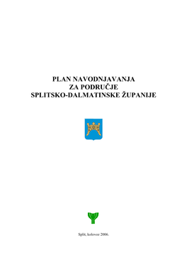 Plan Navodnjavanja Za Područje Splitsko