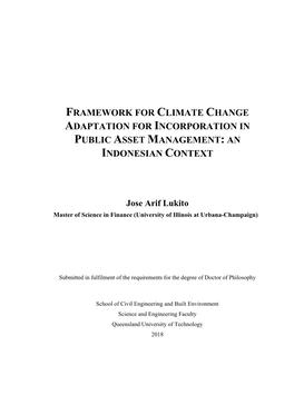 Framework for Climate Change Adaptation for Incorporation in Public Asset Management: an Indonesian Context