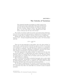 The Calculus of Variations