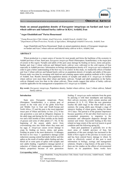 RTICLE RIGINAL Study on Annual Population Density of Eurygaster Integriceps on Sardari and Azar 2 Wheat Cultivars and Sahand