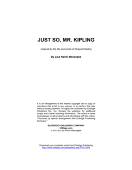 Just So, Mr. Kipling