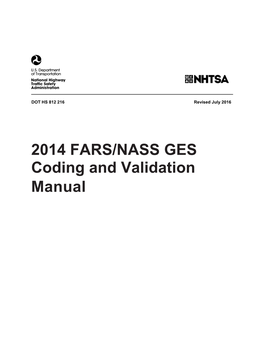 2014 FARS/NASS GES Coding and Validation Manual