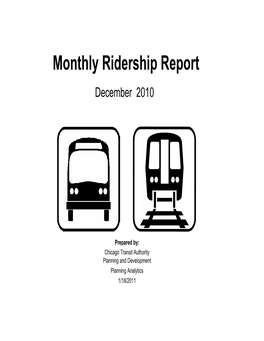 Monthly Ridership Report December 2010