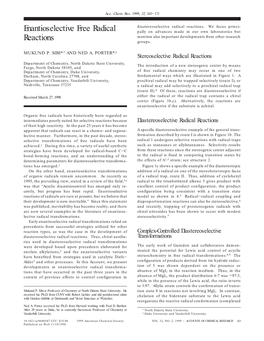 Enantioselective Free Radical Reactions Sibi and Porter