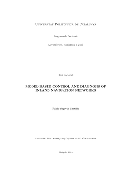 Universitat Politècnica De Catalunya MODEL-BASED CONTROL