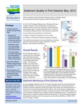 Sediment Quality in Port Gardner Bay, 2012