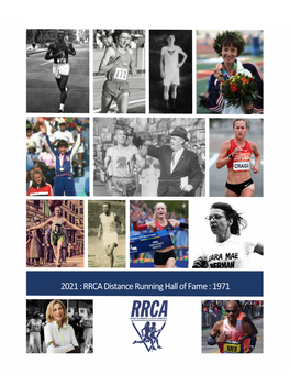 2021 : RRCA Distance Running Hall of Fame : 1971 RRCA DISTANCE RUNNING HALL of FAME MEMBERS