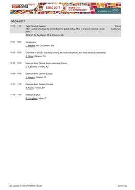 Last Update: 01-02-2018 09:40:52Am Esmo.Org Type: Special Session