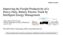 Improving the Freight Productivity of a Heavy-Duty, Battery Electric Truck by Intelligent Energy Management