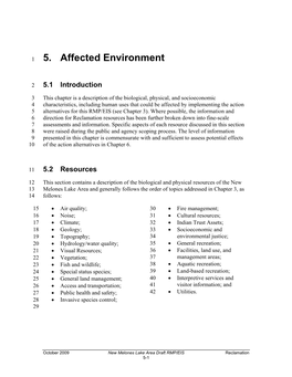 5. Affected Environment