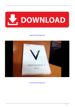 Vocaloid 3 Editor Keygen Free