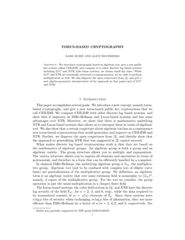 Torus-Based Cryptography 11