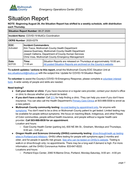 COVID-19 Situation Report