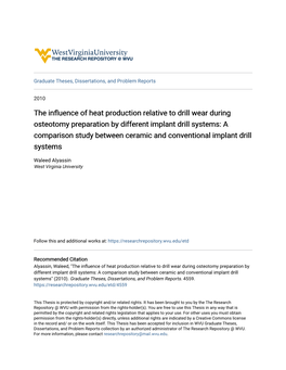 The Influence of Heat Production Relative to Drill Wear During Osteotomy Preparation by Different Implant Drill Systems