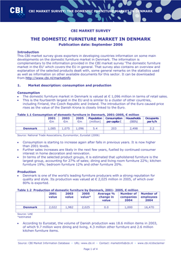 The Domestic Furniture Market in Denmark