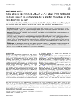 Wide Clinical Spectrum in ALG8-CDG: Clues from Molecular ﬁndings Suggest an Explanation for a Milder Phenotype in the ﬁrst-Described Patient