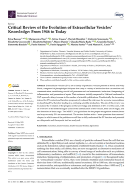 Critical Review of the Evolution of Extracellular Vesicles’ Knowledge: from 1946 to Today