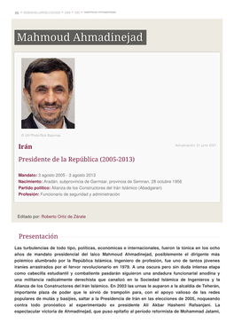 Irán » Mahmoud Ahmadinejad