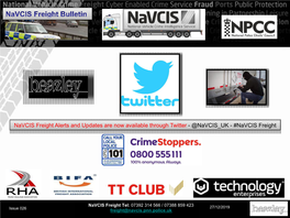 Navcis Freight Alerts and Updates Are Now Available Through Twitter - @Navcis UK - #Navcis Freight