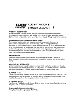 Acid Bathroom & Shower Cleaner 7