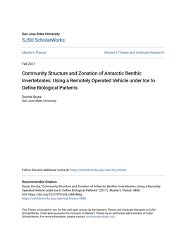 Community Structure and Zonation of Antarctic Benthic Invertebrates: Using a Remotely Operated Vehicle Under Ice to Define Biological Atternsp