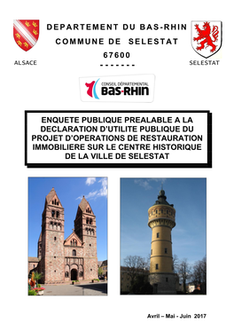 Departement Du Bas-Rhin Commune De Selestat 67600