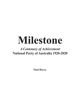 A Centenary of Achievement National Party of Australia 1920-2020