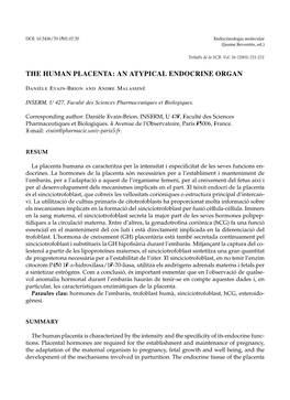 The Human Placenta: an Atypical Endocrine Organ