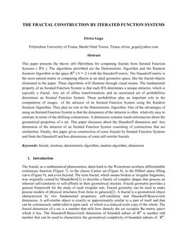 The Fractal Construction by Iterated Function Systems