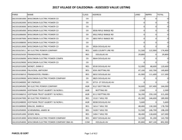 Assessed Value Listing