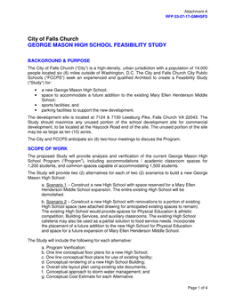 City of Falls Church GEORGE MASON HIGH SCHOOL FEASIBILITY STUDY