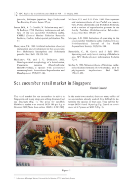 Sea Cucumber Retail Market in Singapore Chantal Conand1