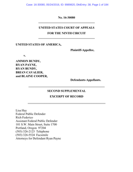 Case: 16-30080, 05/24/2016, ID: 9989820, Dktentry: 38, Page 1 of 184