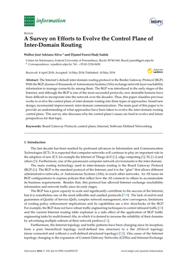 A Survey on Efforts to Evolve the Control Plane of Inter-Domain Routing