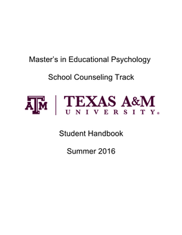 Master's in Educational Psychology School Counseling Track Student