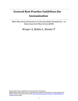 Advisory Committee on Immunization Practices (Acip)