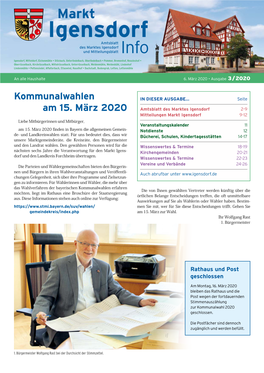 Kommunalwahlen Am 15. März 2020