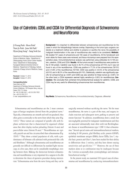 Use of Calretinin, CD56, and CD34 for Differential Diagnosis of Schwannoma and Neurofibroma